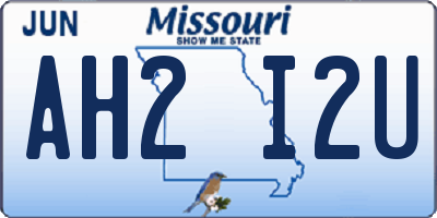 MO license plate AH2I2U