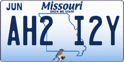 MO license plate AH2I2Y