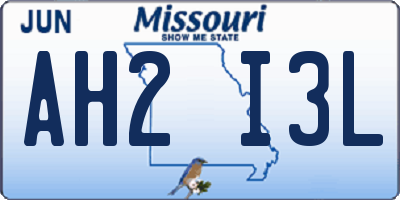 MO license plate AH2I3L