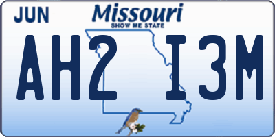 MO license plate AH2I3M