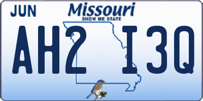 MO license plate AH2I3Q
