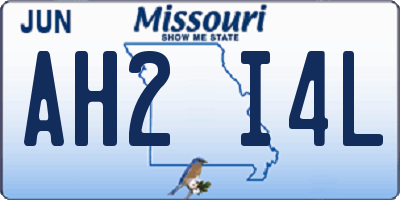 MO license plate AH2I4L