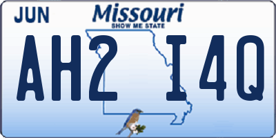 MO license plate AH2I4Q