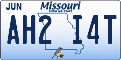 MO license plate AH2I4T