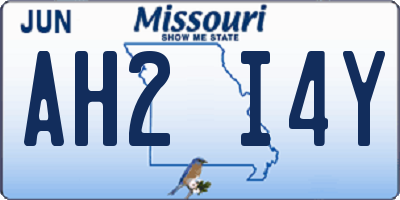 MO license plate AH2I4Y