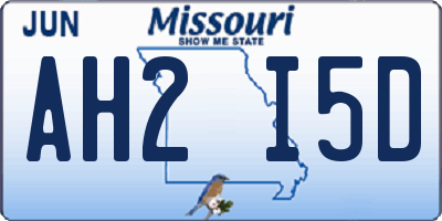 MO license plate AH2I5D