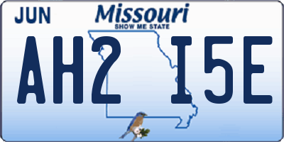 MO license plate AH2I5E