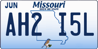 MO license plate AH2I5L