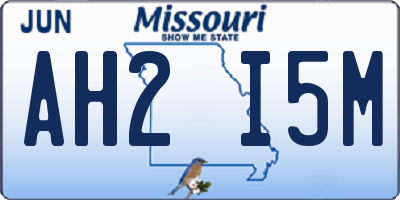 MO license plate AH2I5M