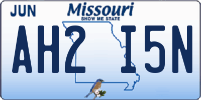 MO license plate AH2I5N