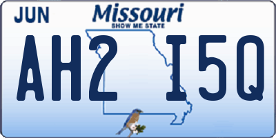 MO license plate AH2I5Q