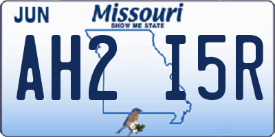 MO license plate AH2I5R