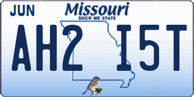 MO license plate AH2I5T