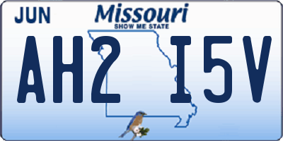 MO license plate AH2I5V