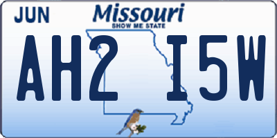 MO license plate AH2I5W