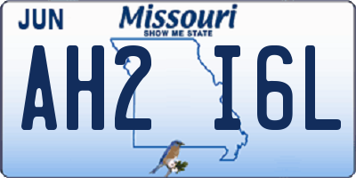 MO license plate AH2I6L