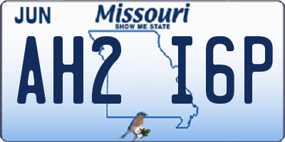 MO license plate AH2I6P