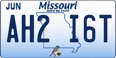 MO license plate AH2I6T