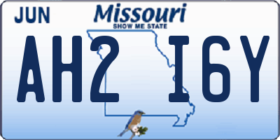 MO license plate AH2I6Y