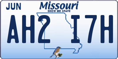 MO license plate AH2I7H