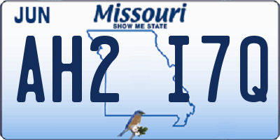 MO license plate AH2I7Q