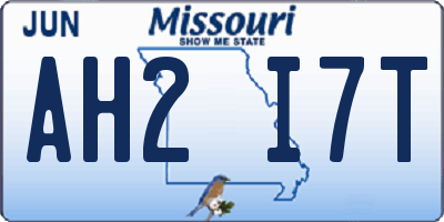 MO license plate AH2I7T