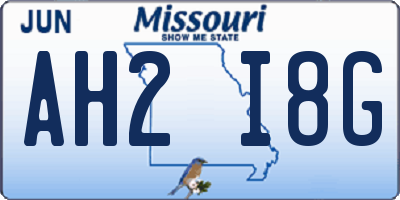 MO license plate AH2I8G