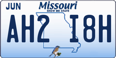 MO license plate AH2I8H