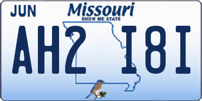 MO license plate AH2I8I