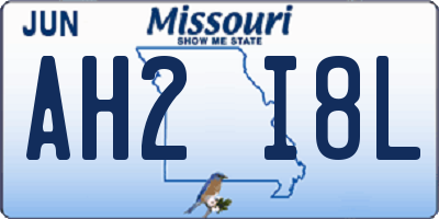 MO license plate AH2I8L