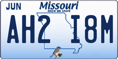MO license plate AH2I8M
