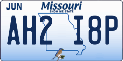 MO license plate AH2I8P