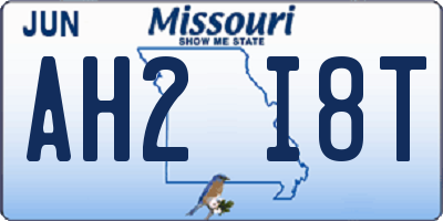 MO license plate AH2I8T