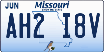 MO license plate AH2I8V