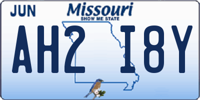 MO license plate AH2I8Y