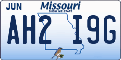 MO license plate AH2I9G