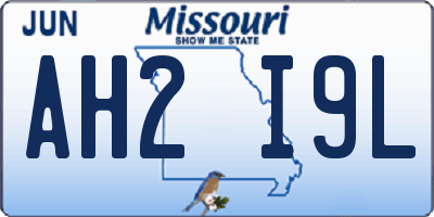 MO license plate AH2I9L