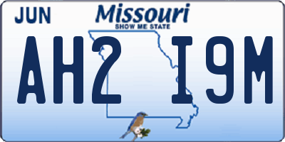 MO license plate AH2I9M