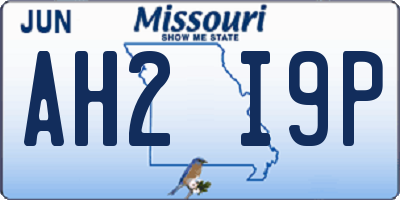 MO license plate AH2I9P