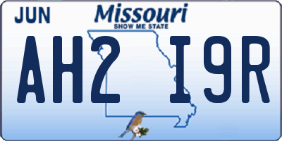 MO license plate AH2I9R