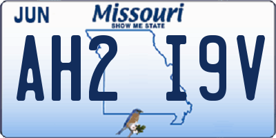 MO license plate AH2I9V