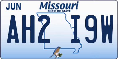 MO license plate AH2I9W