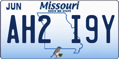 MO license plate AH2I9Y