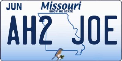 MO license plate AH2J0E