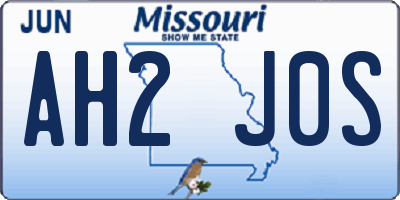 MO license plate AH2J0S