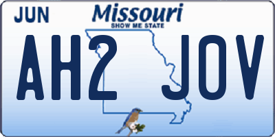 MO license plate AH2J0V