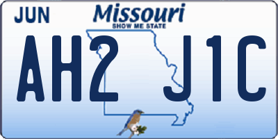 MO license plate AH2J1C