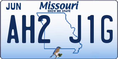 MO license plate AH2J1G