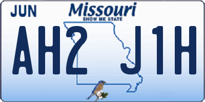 MO license plate AH2J1H