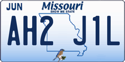 MO license plate AH2J1L